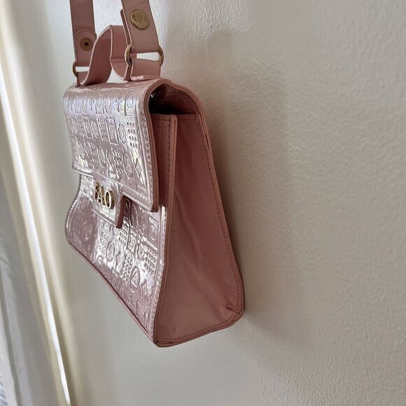 FAO Schwarz Glamour PINK Purse play pretend BARBIE CORE GOLD letters 1 Strap 8” - Picture 6 of 9